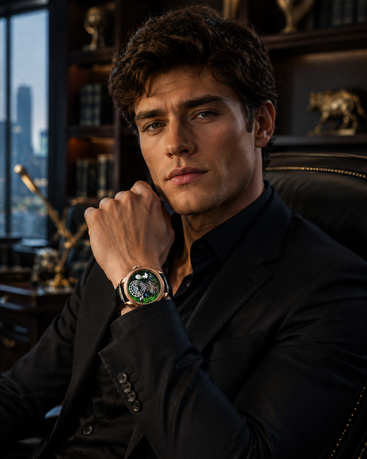PandaVerse | Nature-Inspired Rose Gold Black | Fully Automatic Watch (42637478)