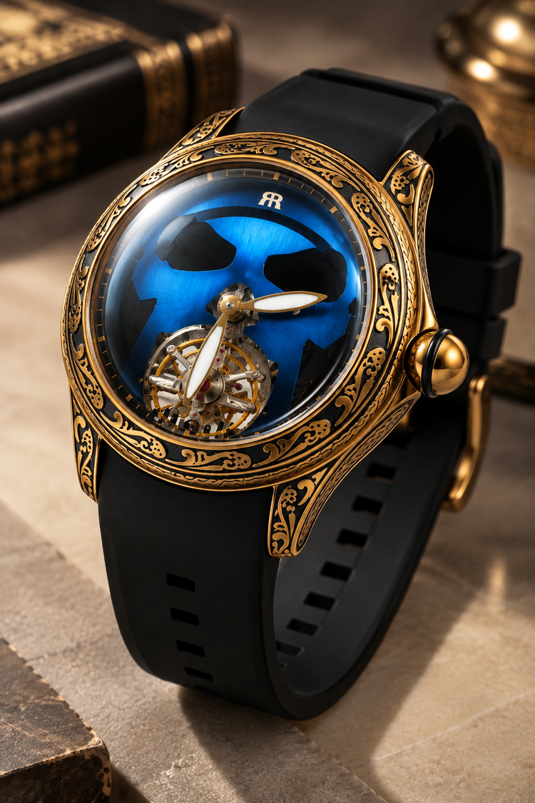 Luxury Ornate Gold Astronomical Tourbillon Watch