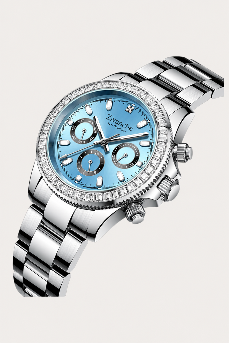 Ice Blue Daytona| Silver Blue Fully Automatic Watch| A  Roerdum Edition - (41070744)