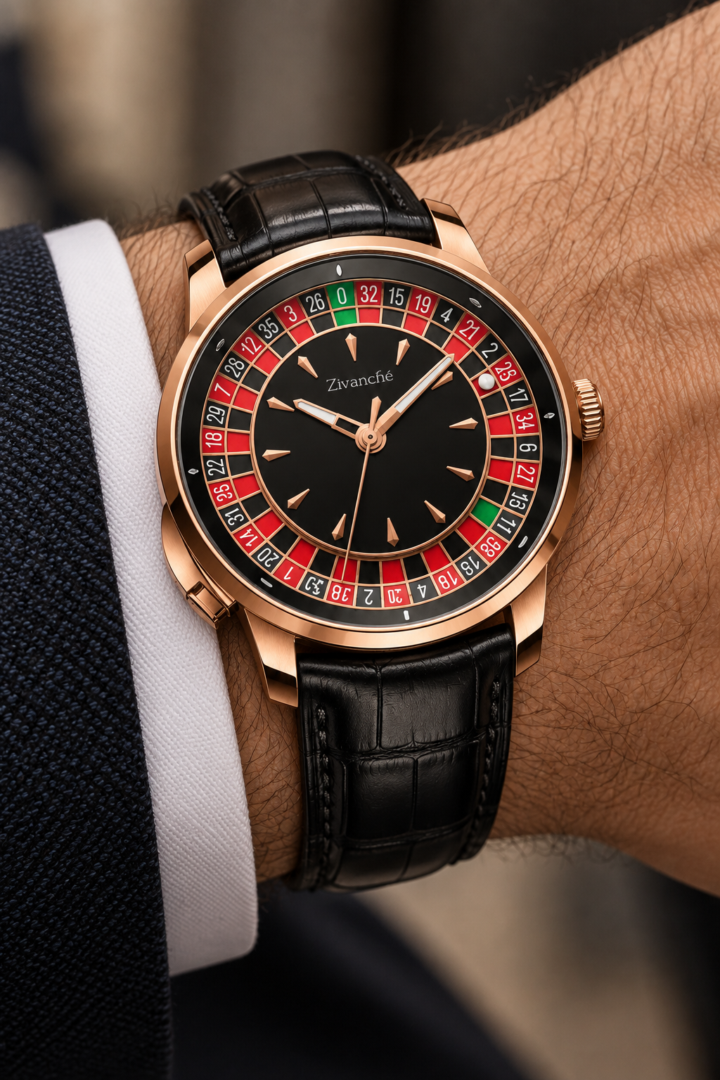 Casino Series Rose Gold Poker Roulette Automatic Watch (41614817)