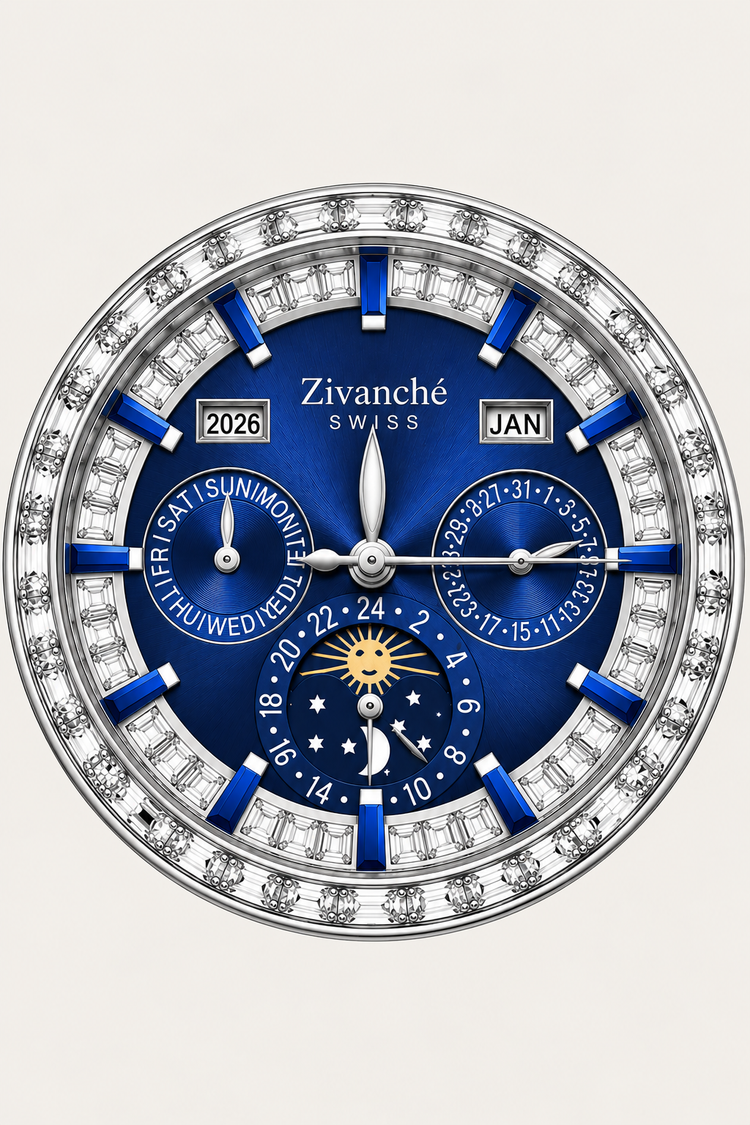Sirius | Silver Blue Diamond Automatic Watch (43014175)
