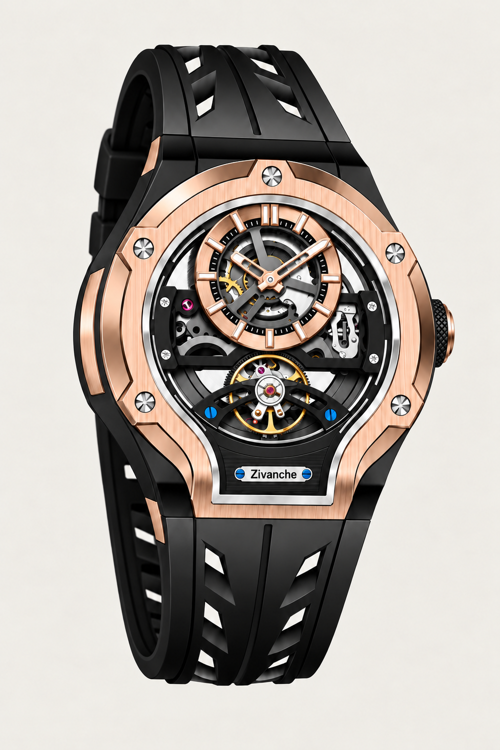 Skelaro Open‑Heart Gear Skeleton Dial Watch