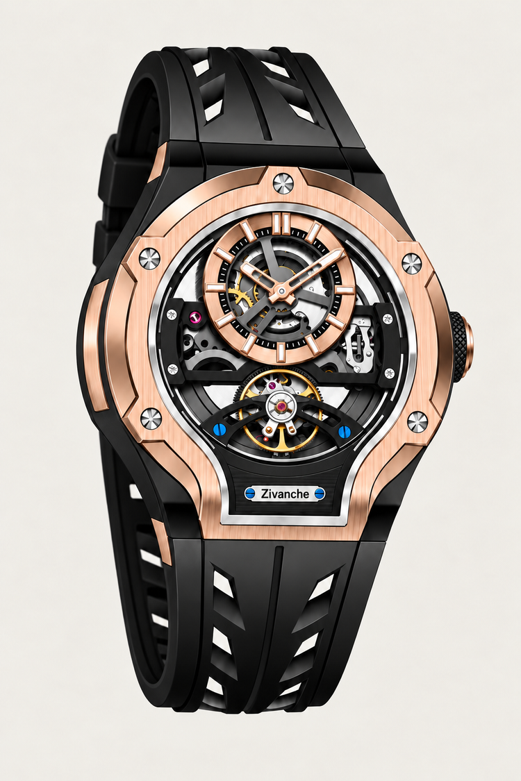 Skelaro Open‑Heart Gear Skeleton Dial Watch