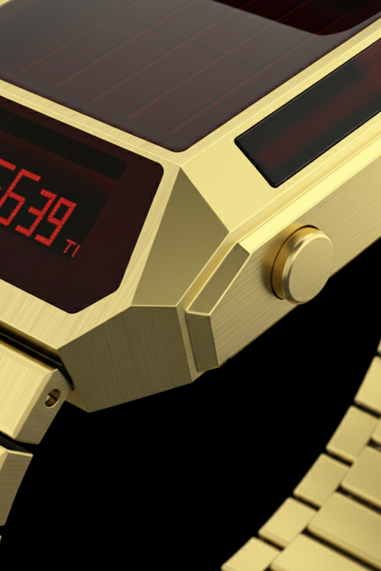 Cyber Era Gold-Red Sapphire Digital Watch