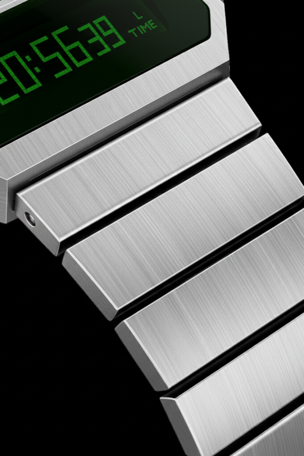 Cyber Era Silver-Green Sapphire Digital Watch