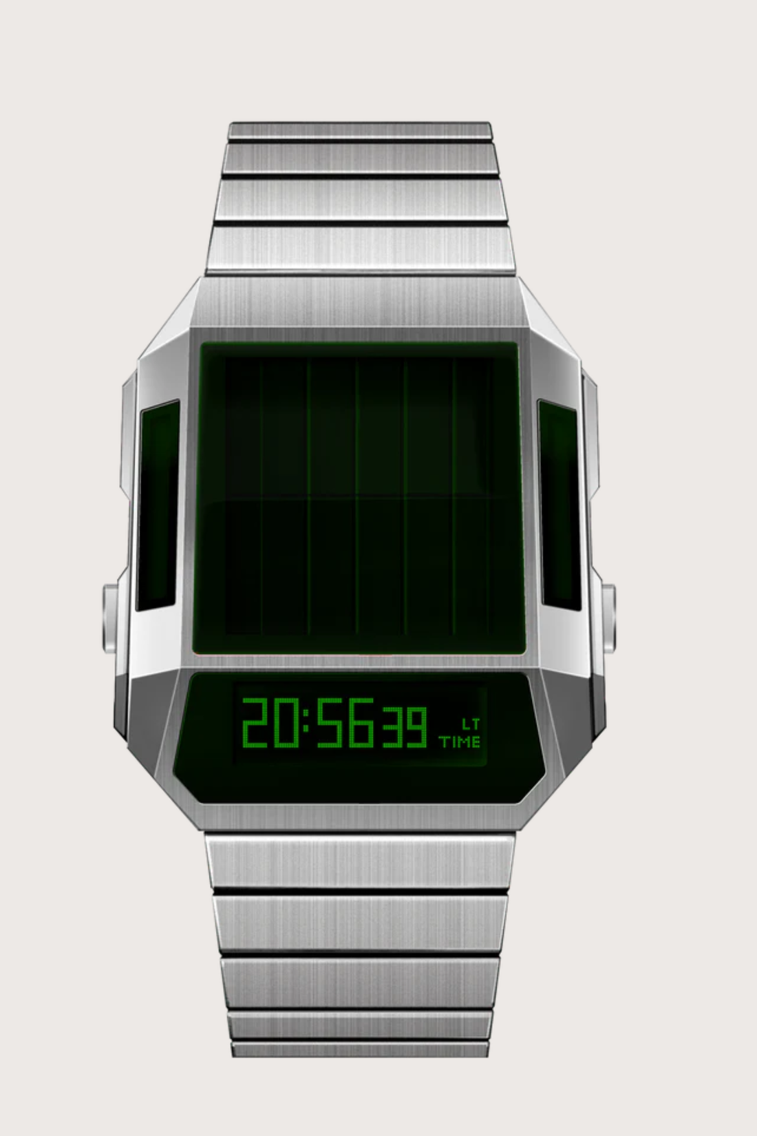 Cyber Era Silver-Green Sapphire Digital Watch