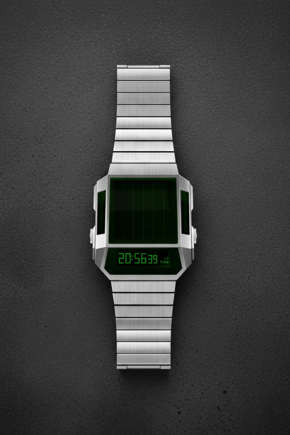 Cyber Era Silver-Green Sapphire Digital Watch