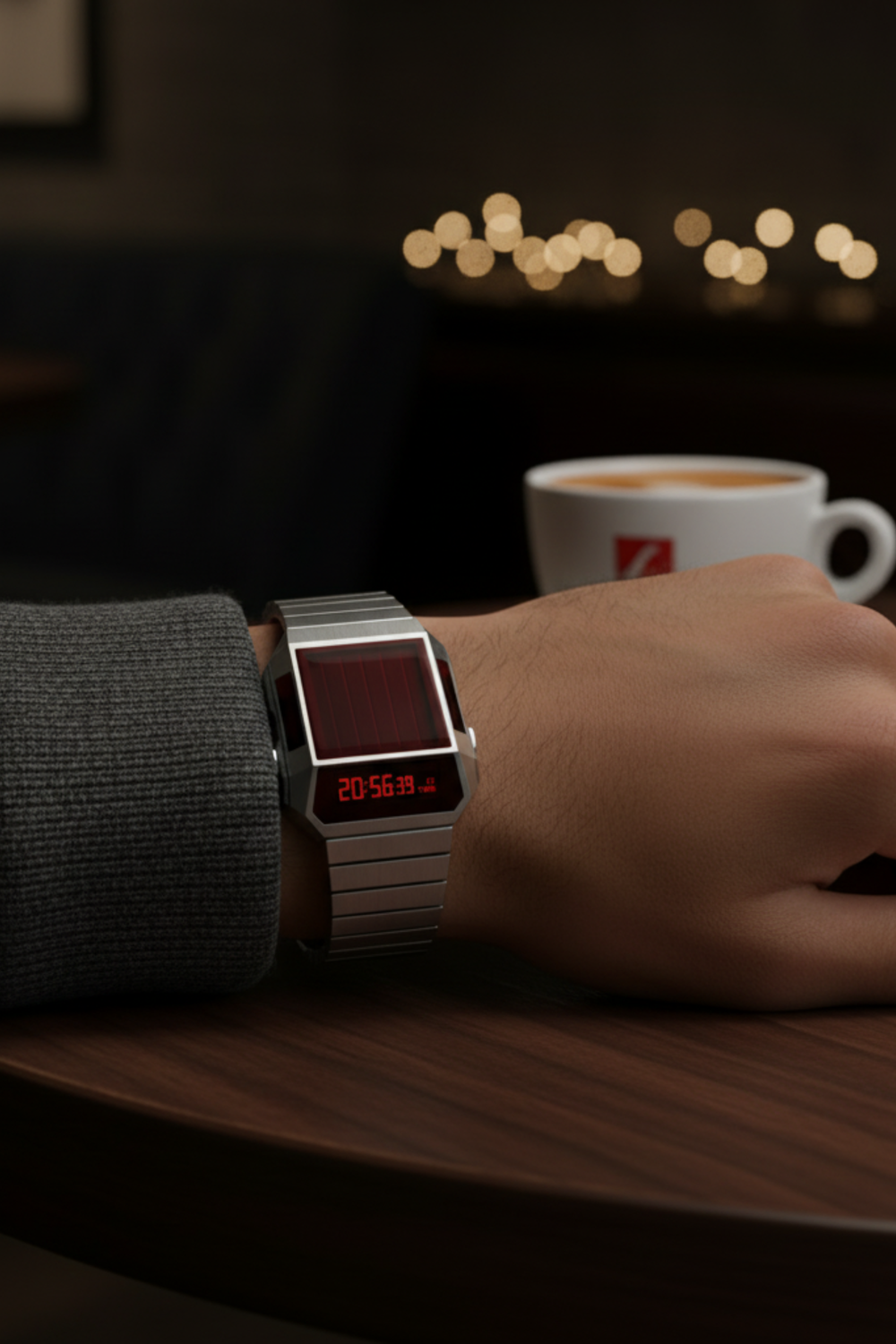 Cyber Era Silver-Red Sapphire Digital Watch