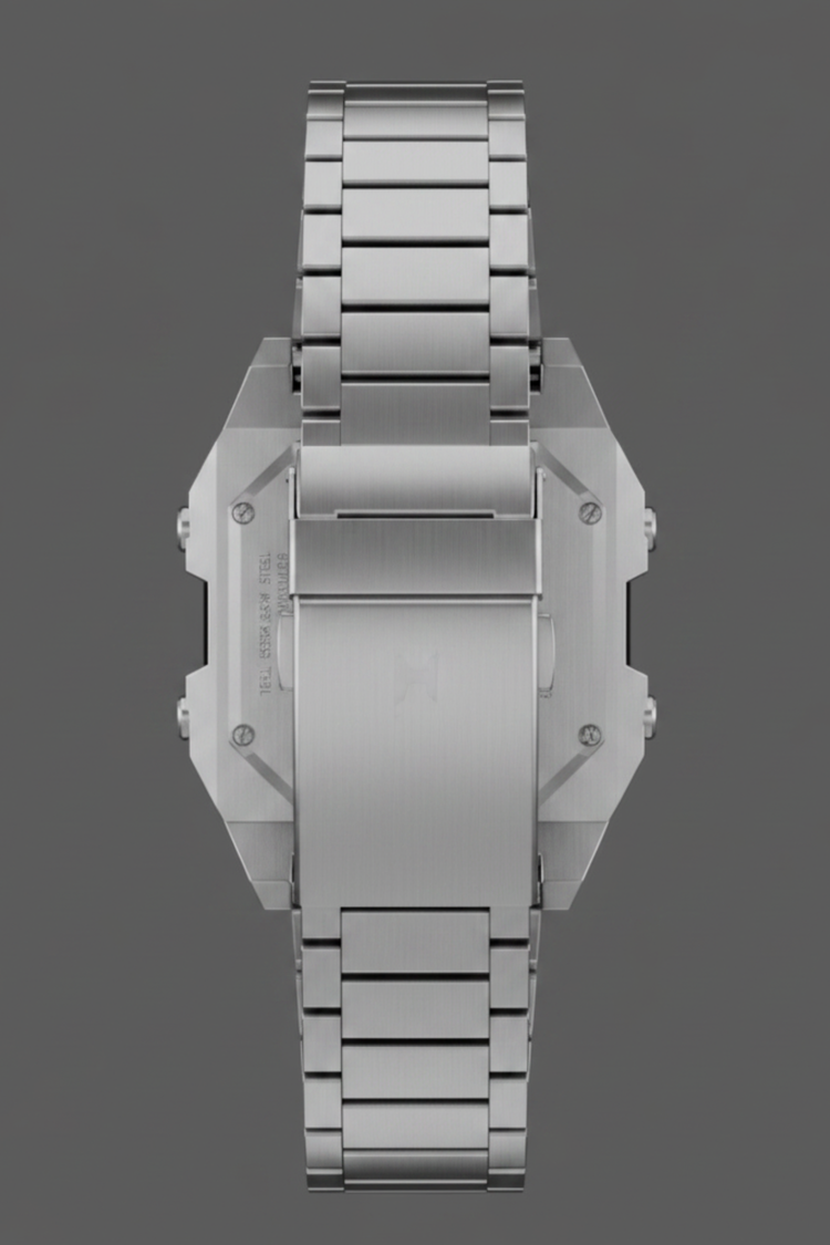 Cyber Era Silver-Red Sapphire Digital Watch