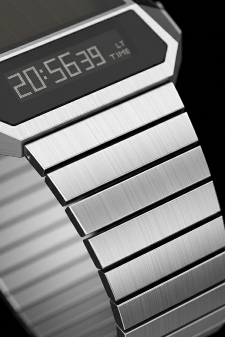 Cyber Era Silver-White Sapphire Digital Watch