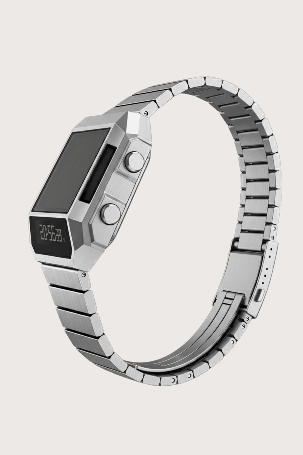 Cyber Era Silver-White Sapphire Digital Watch