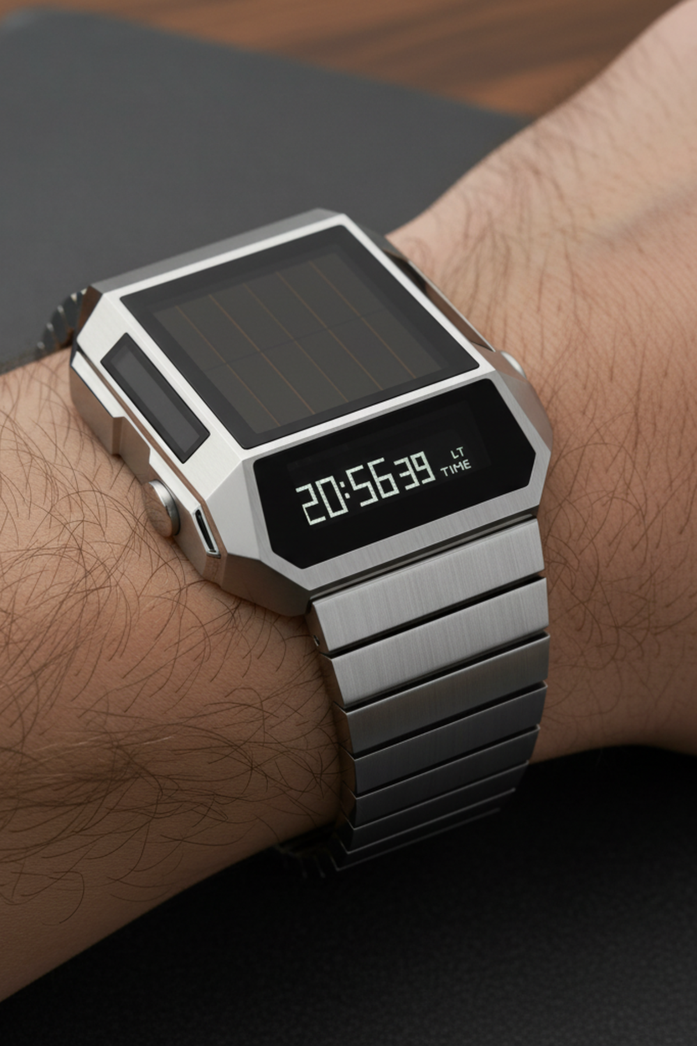 Cyber Era Silver-White Sapphire Digital Watch