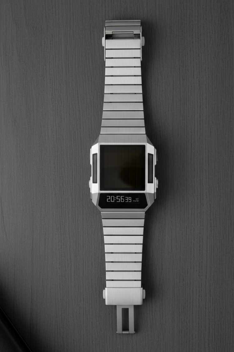 Cyber Era Silver-White Sapphire Digital Watch