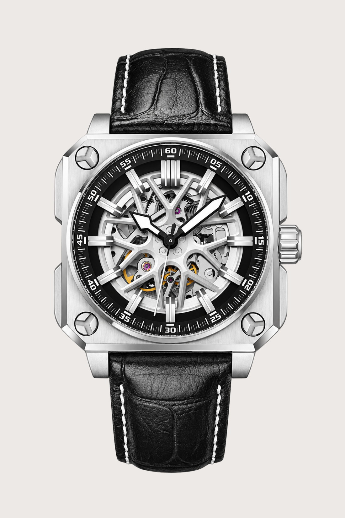 Double Racer Skeleton Luxury Square Automatic Watch