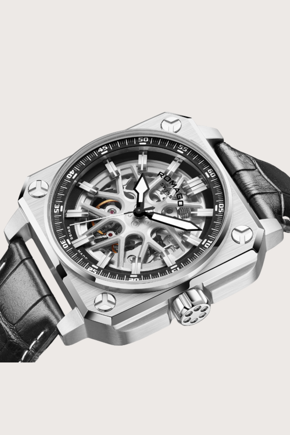 Double Racer Skeleton Luxury Square Automatic Watch
