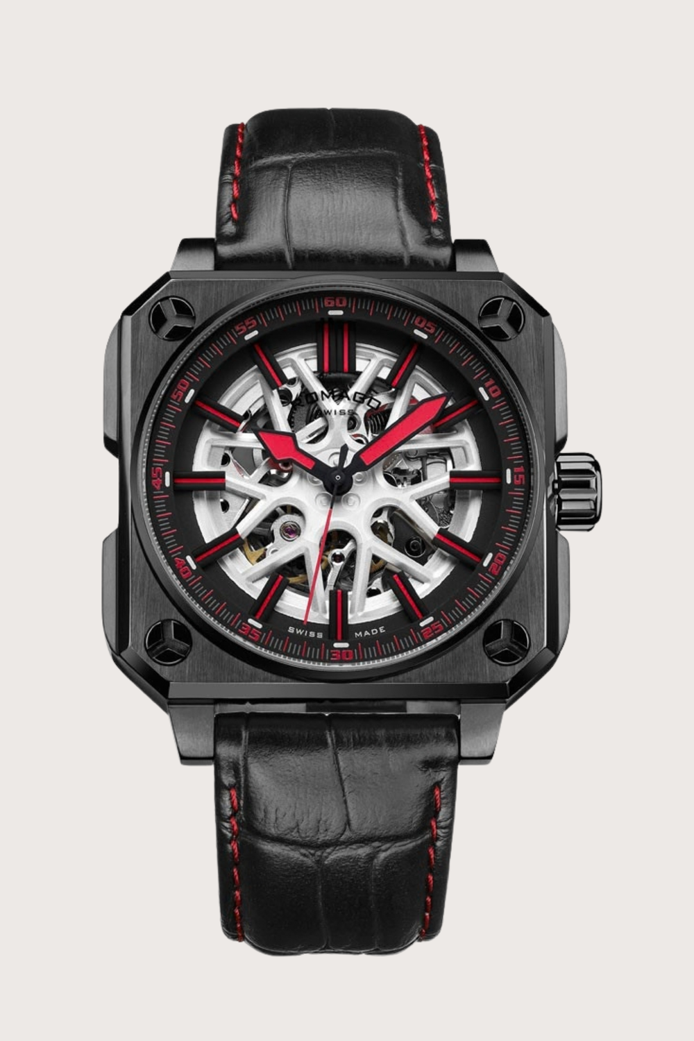 Double Racer Skeleton Luxury Square Automatic Watch