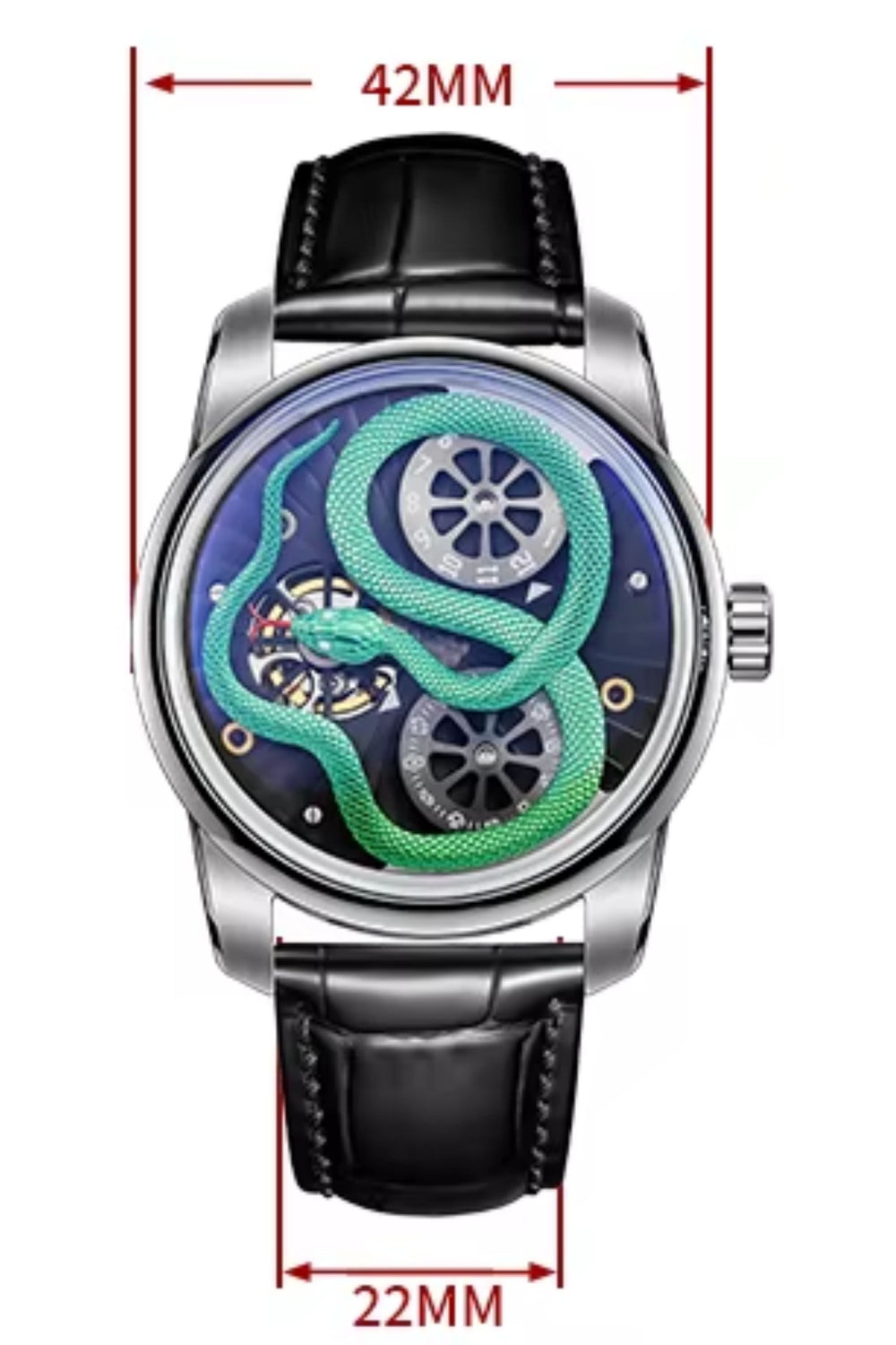 Dual Time Skeleton Balance Mechanical Watch