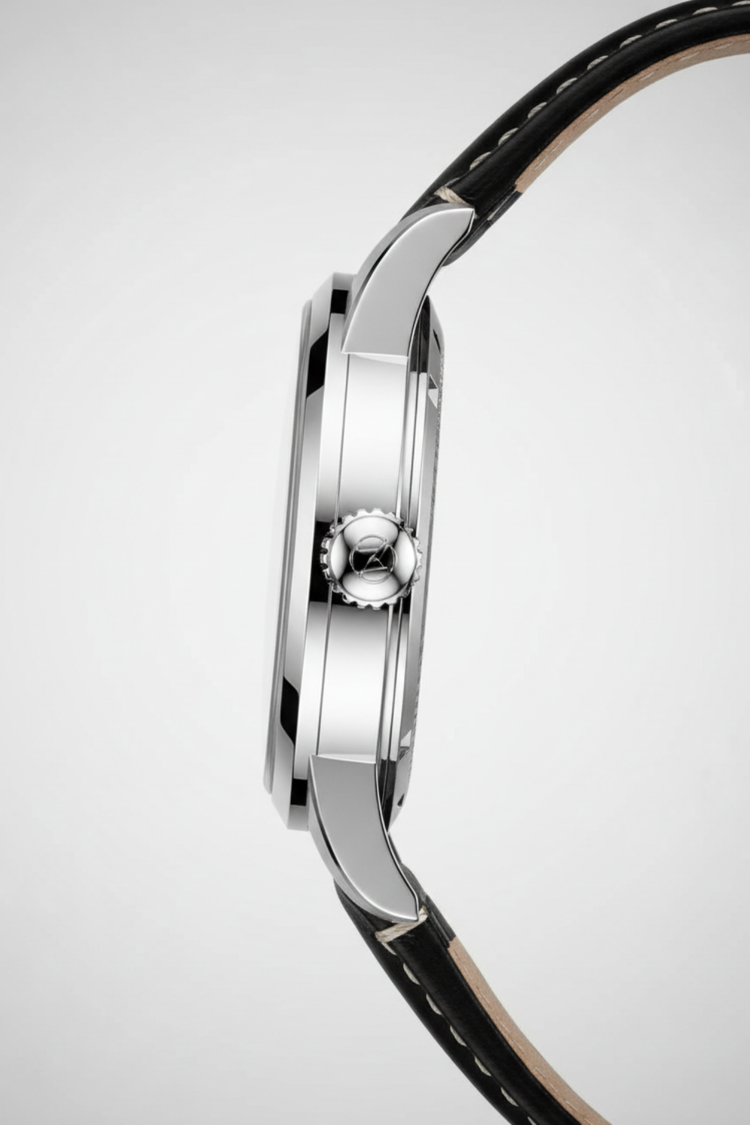 Earth Off‑Center Skeleton Pearl Dial Mechanical Tourbillon Watch