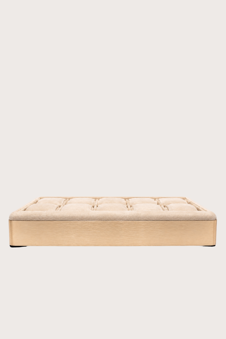 Elite Velvet Guardian – 10 Slot Beige Watch Tray Box