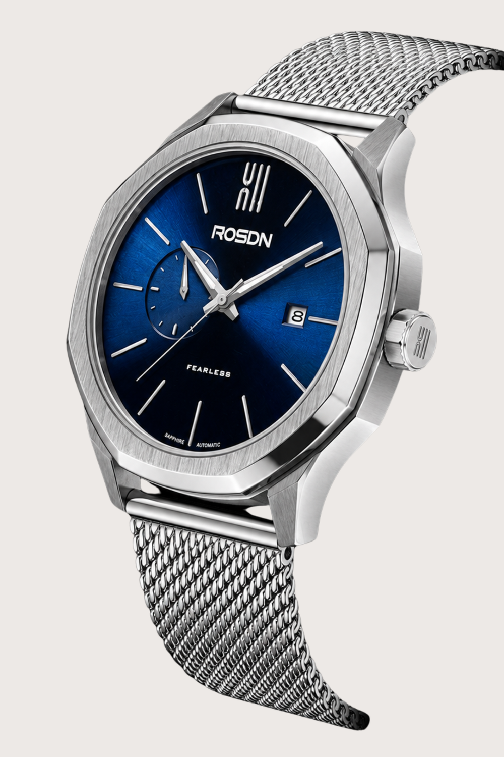Fearless Meridian Milanese Mesh Bracelet Blue Automatic Watch