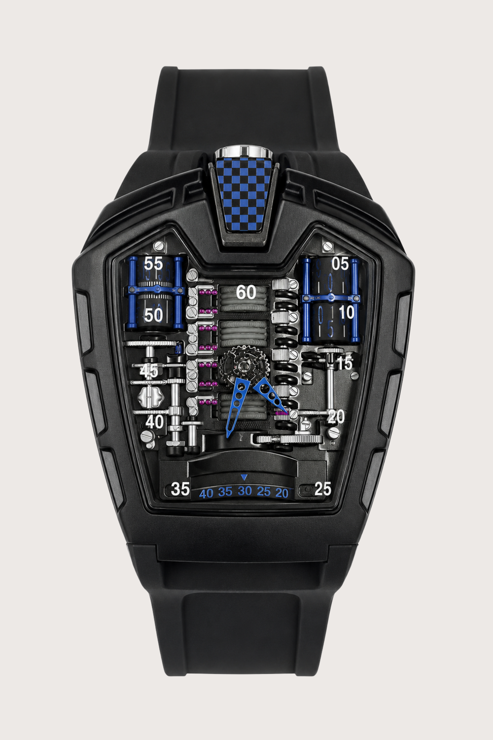 Ferrari Engine Black & Blue Sports Watch (43522705)