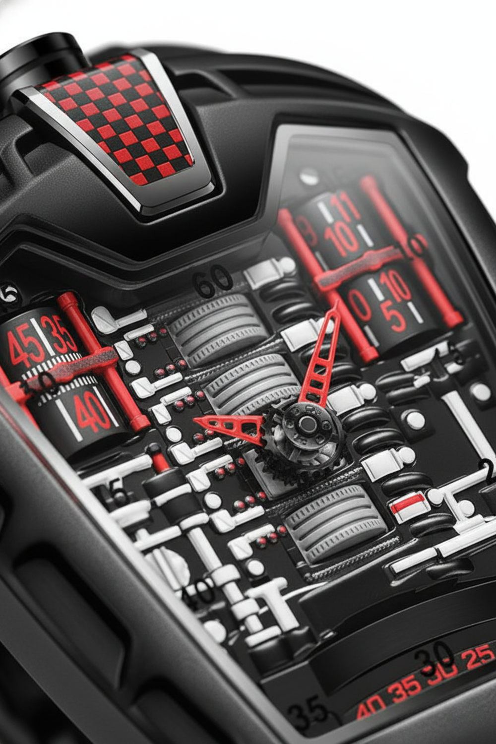 Ferrari Engine Black & Red Sports Watch (44874879)