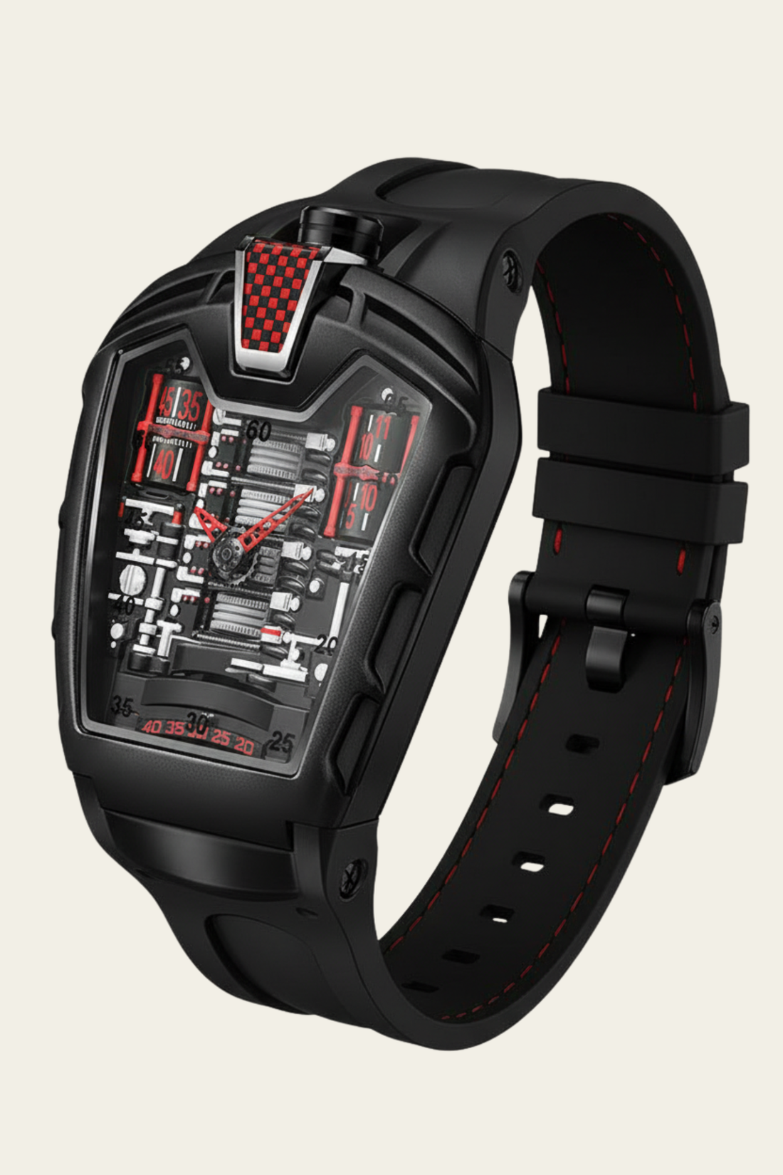 Ferrari Engine Black & Red Sports Watch (44874879)