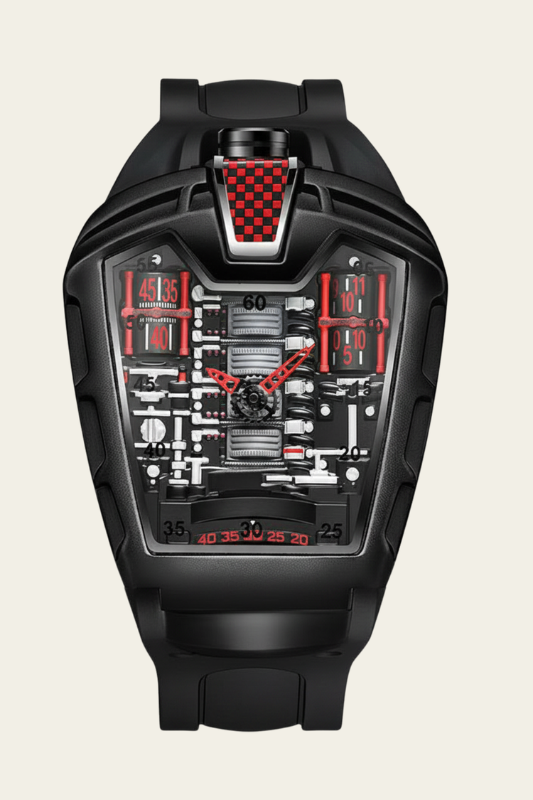 Ferrari Engine Black & Red Sports Watch (44874879)