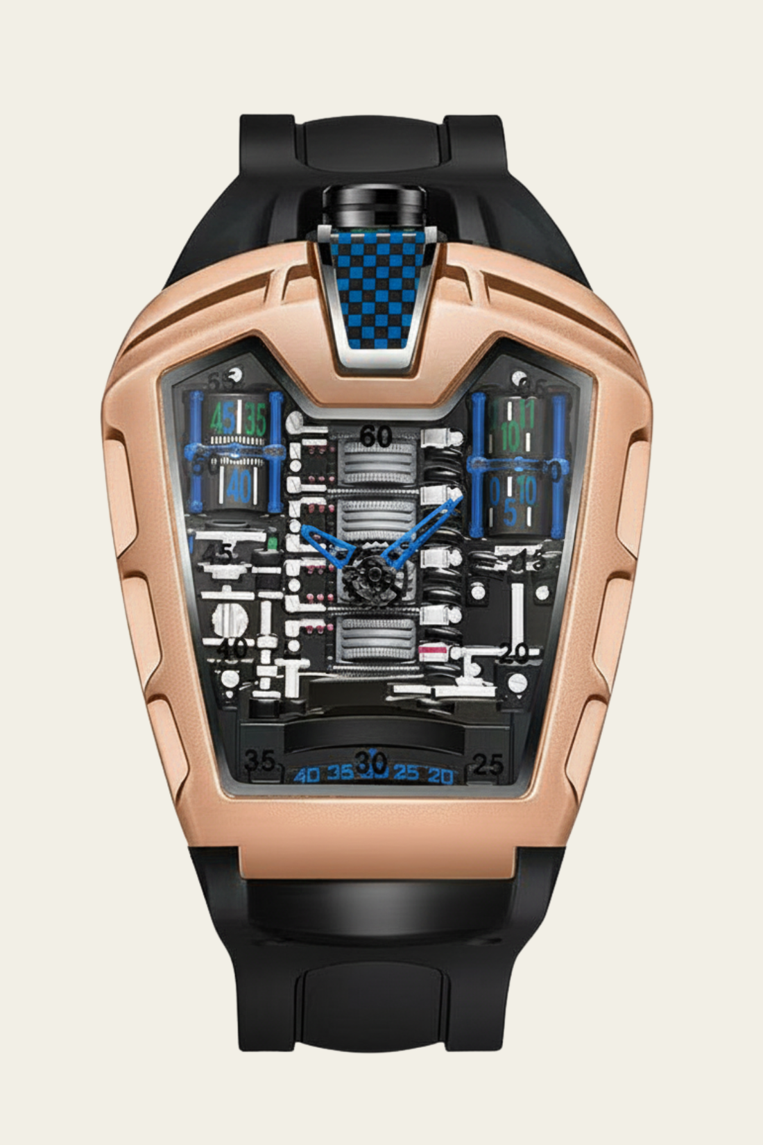 Ferrari Engine Rosegold & Blue Sports Watch (43522444)