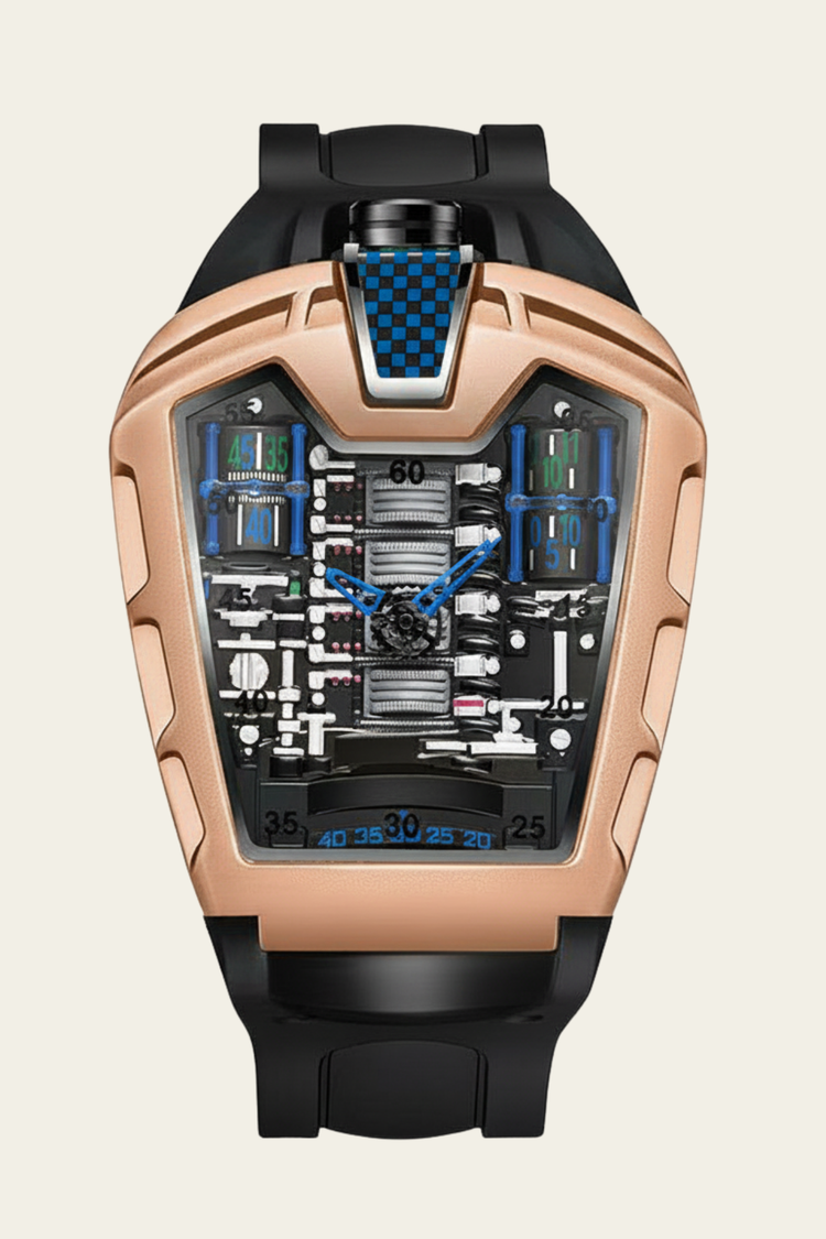 Ferrari Engine Rosegold & Blue Sports Watch (43522444)