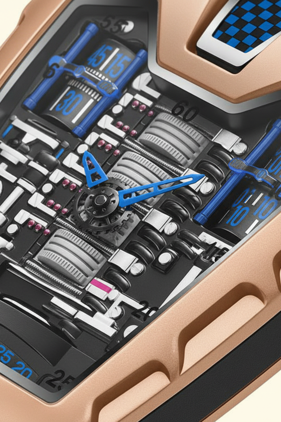 Ferrari Engine Rosegold & Blue Sports Watch (43522444)