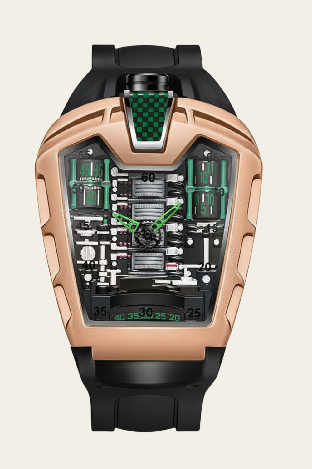 Ferrari Engine Rosegold & Green Sports Watch (44874882)