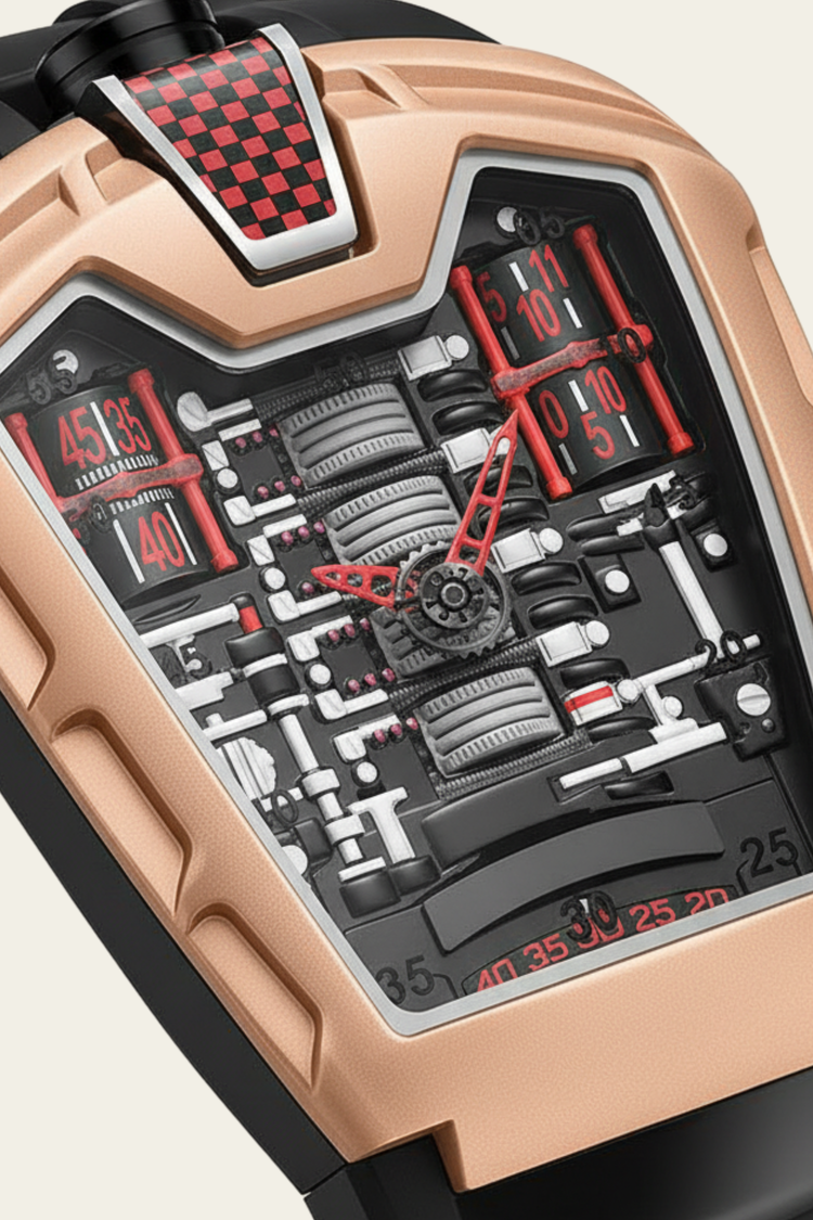 Ferrari Engine Rosegold & Red Sports Watch (44874878)