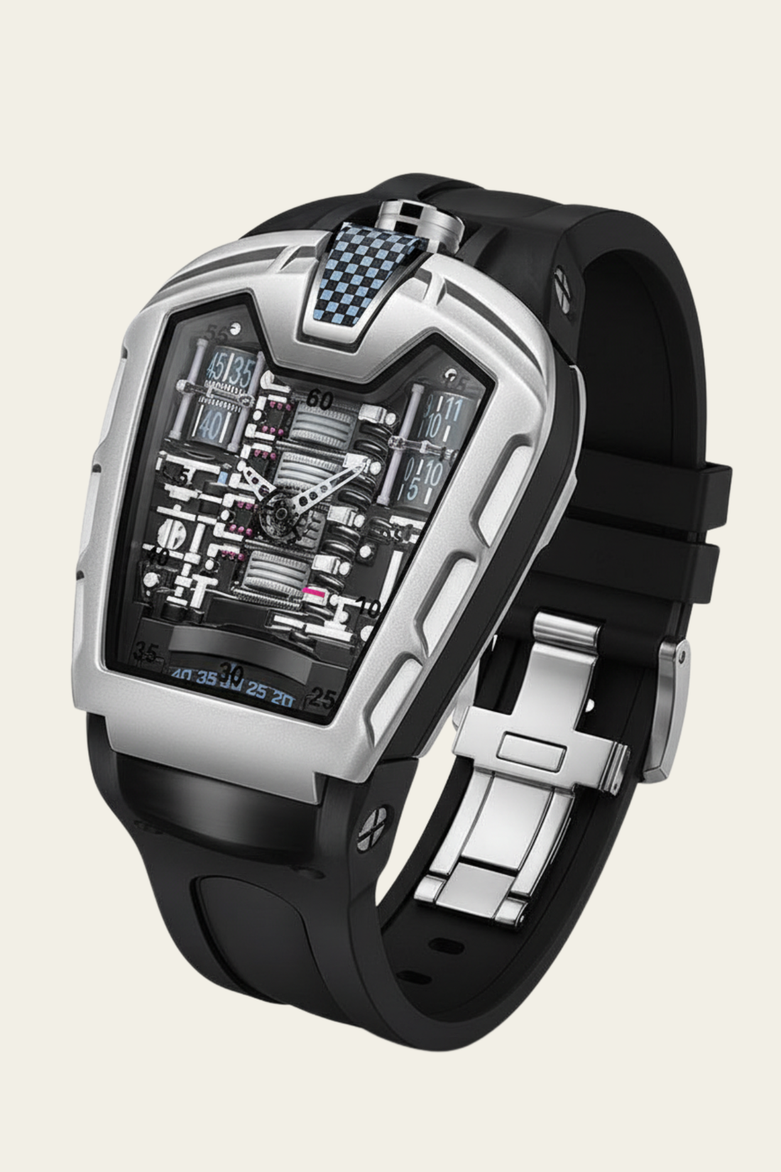 Ferrari Engine Silver & Sky Sports Watch (43522441)