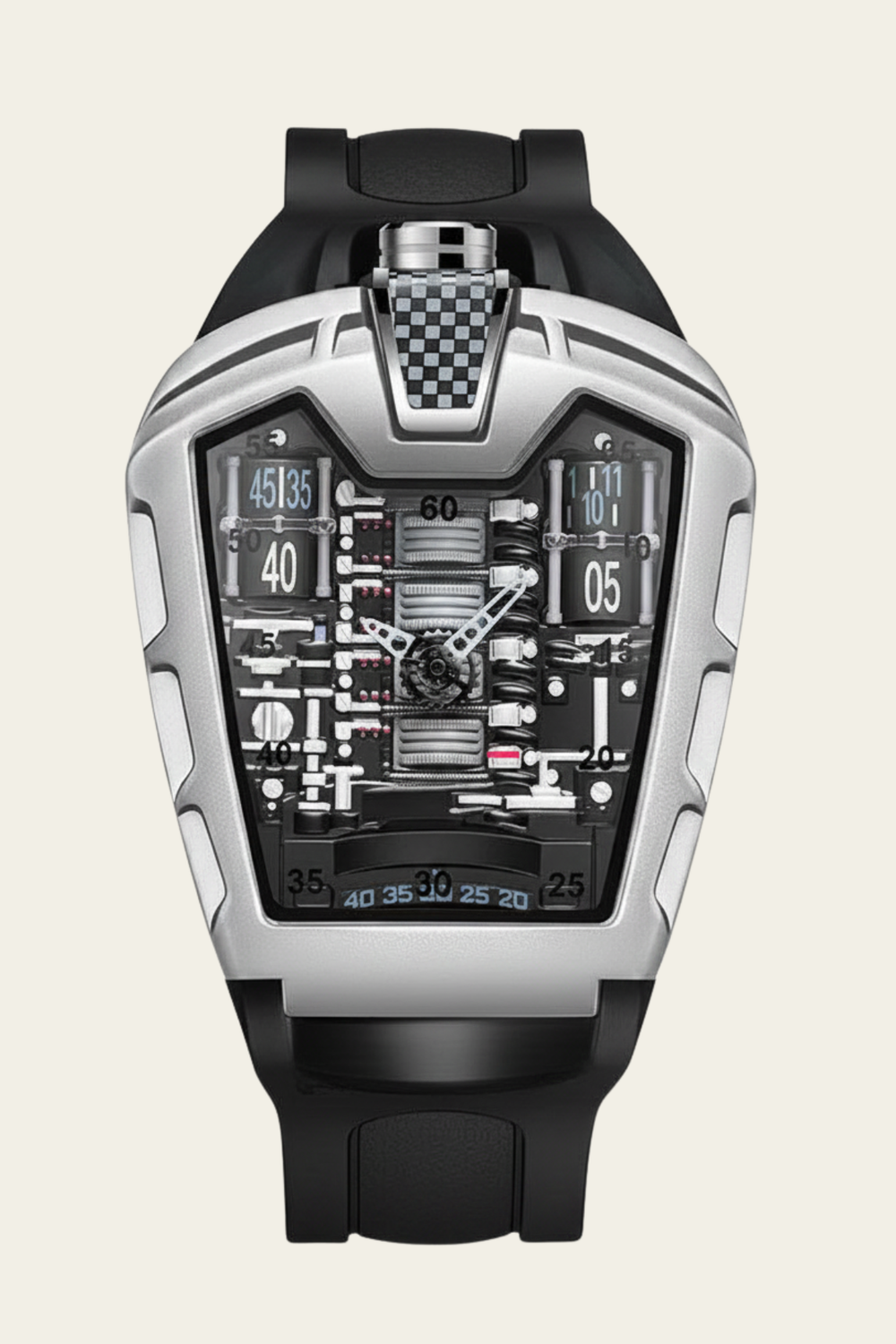Ferrari Engine Silver & Sky Sports Watch (43522441)