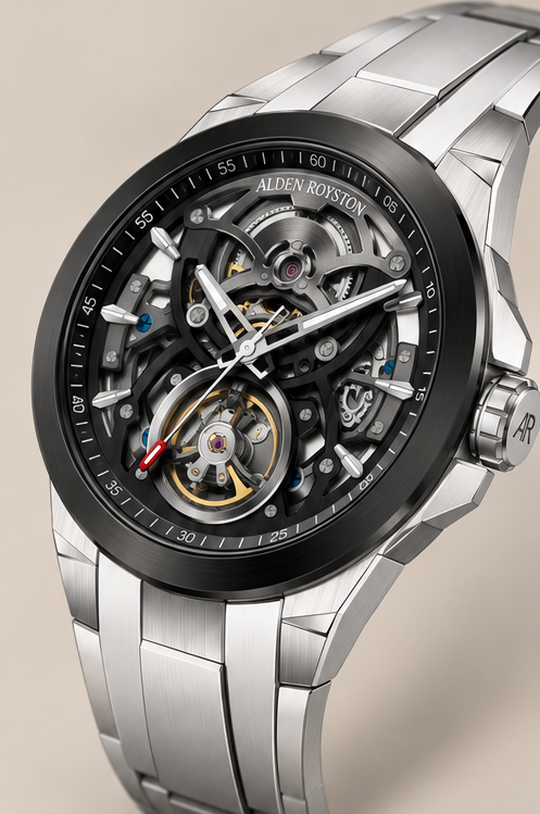 Flying Tourbillon Automatic Movement Watch - Black
