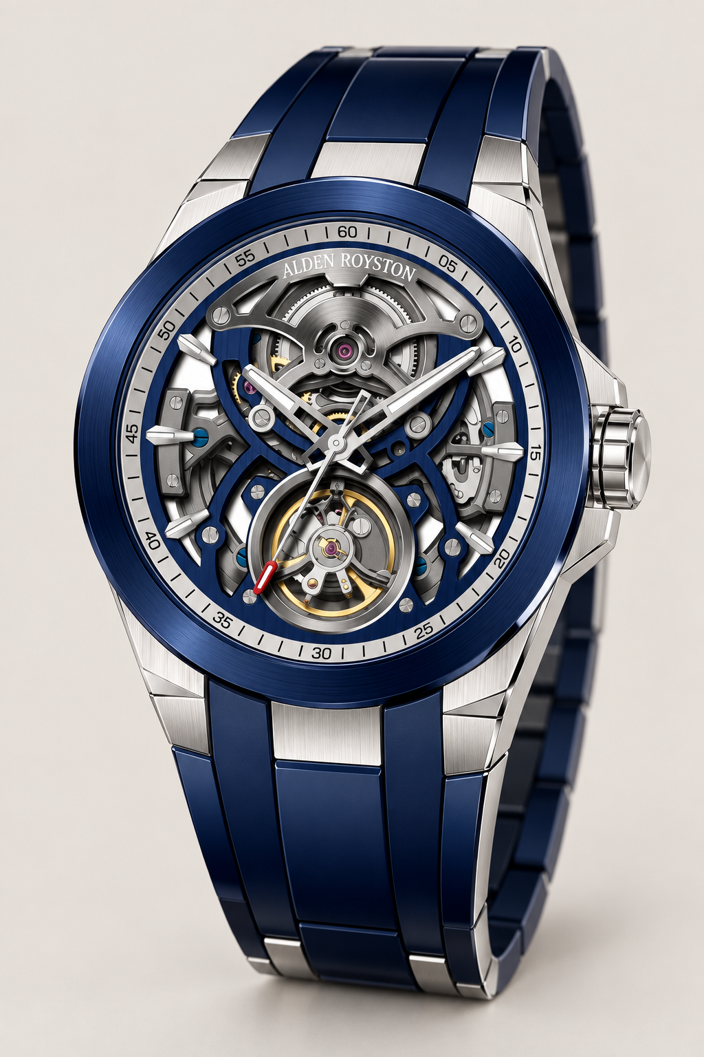 Flying Tourbillon Automatic Movement Watch - Navy