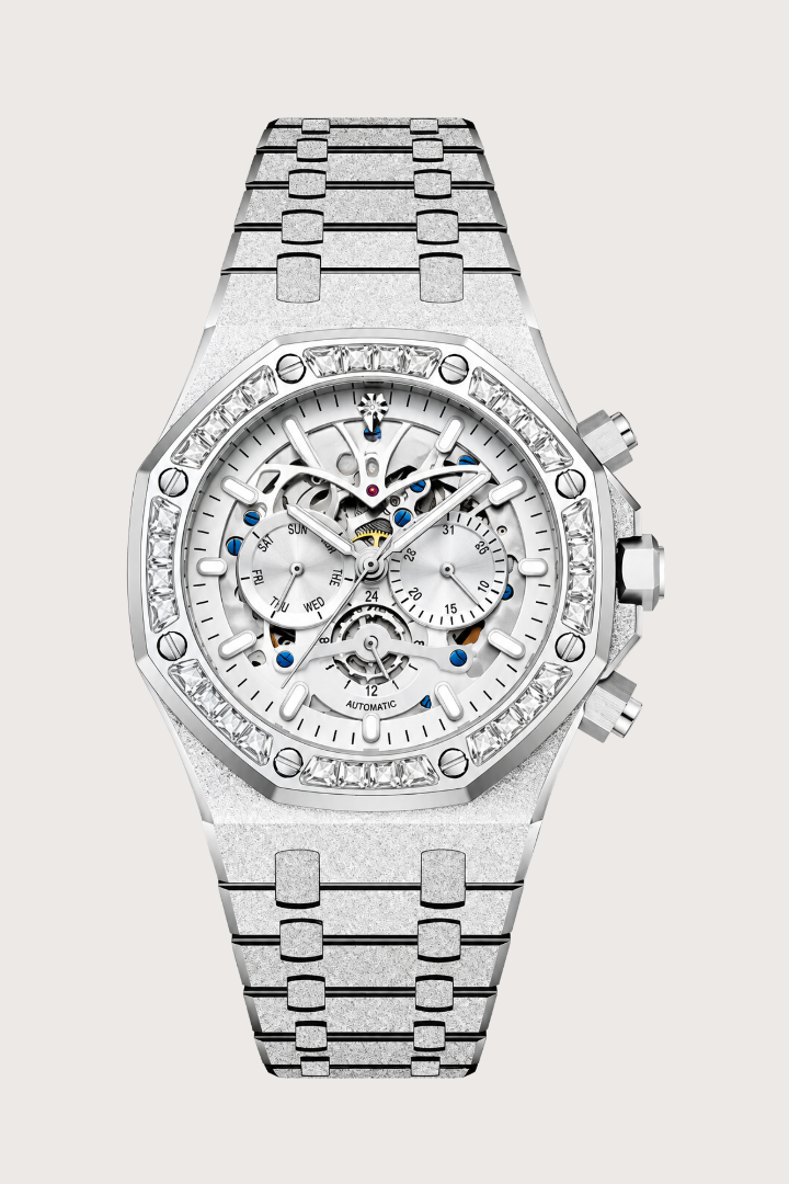 Frosted Silver Royal Skeleton Chronograph (44222623)