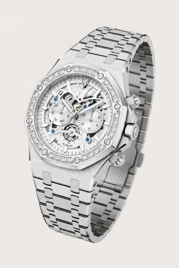 Frosted Silver Royal Skeleton Chronograph (44222623)