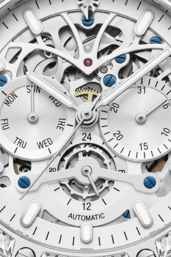 Frosted Silver Royal Skeleton Chronograph (44222623)
