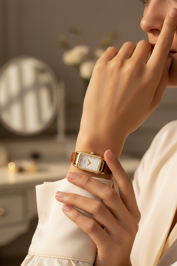 Elysian Gold | Brown White  Quartz Watch | IBSO Edition - (45530684)