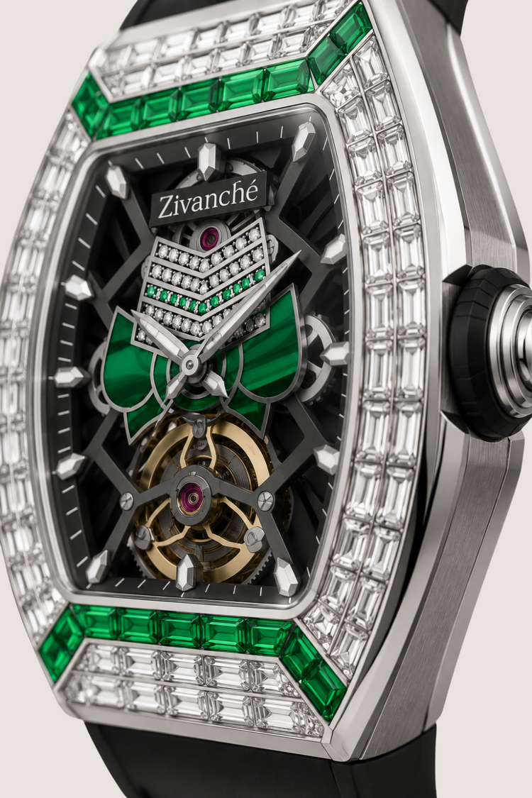 Gemstone Edition Luxury Skeleton Zivanche  Watch