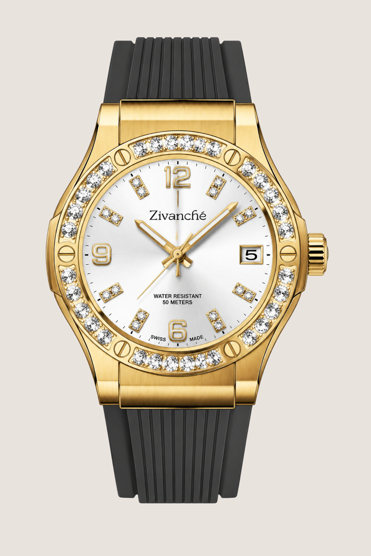 Golden Stardust Crystal Elegance Sapphire Watch