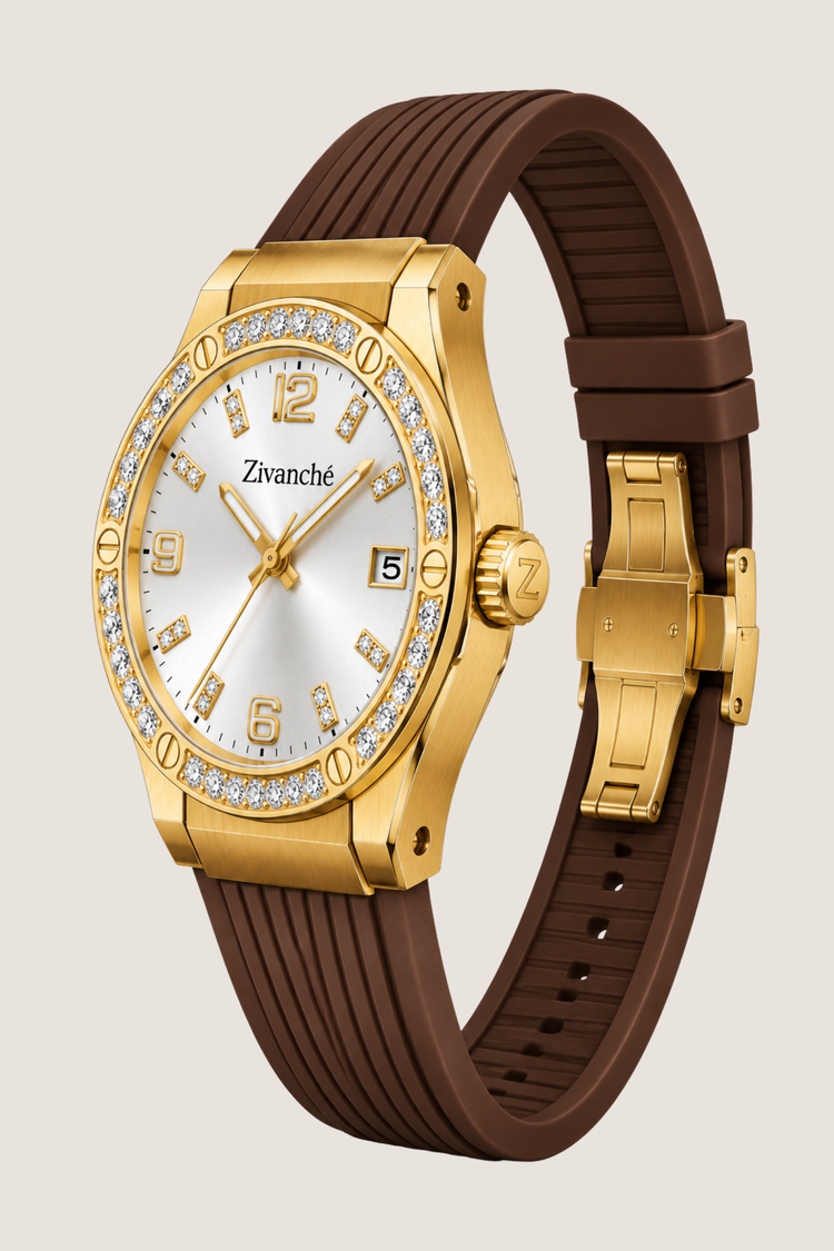 Golden Stardust Crystal Elegance Sapphire Watch