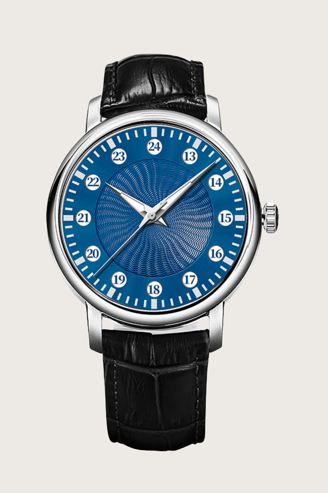 Guilloche Dial Instant Jump Mechanical Watch