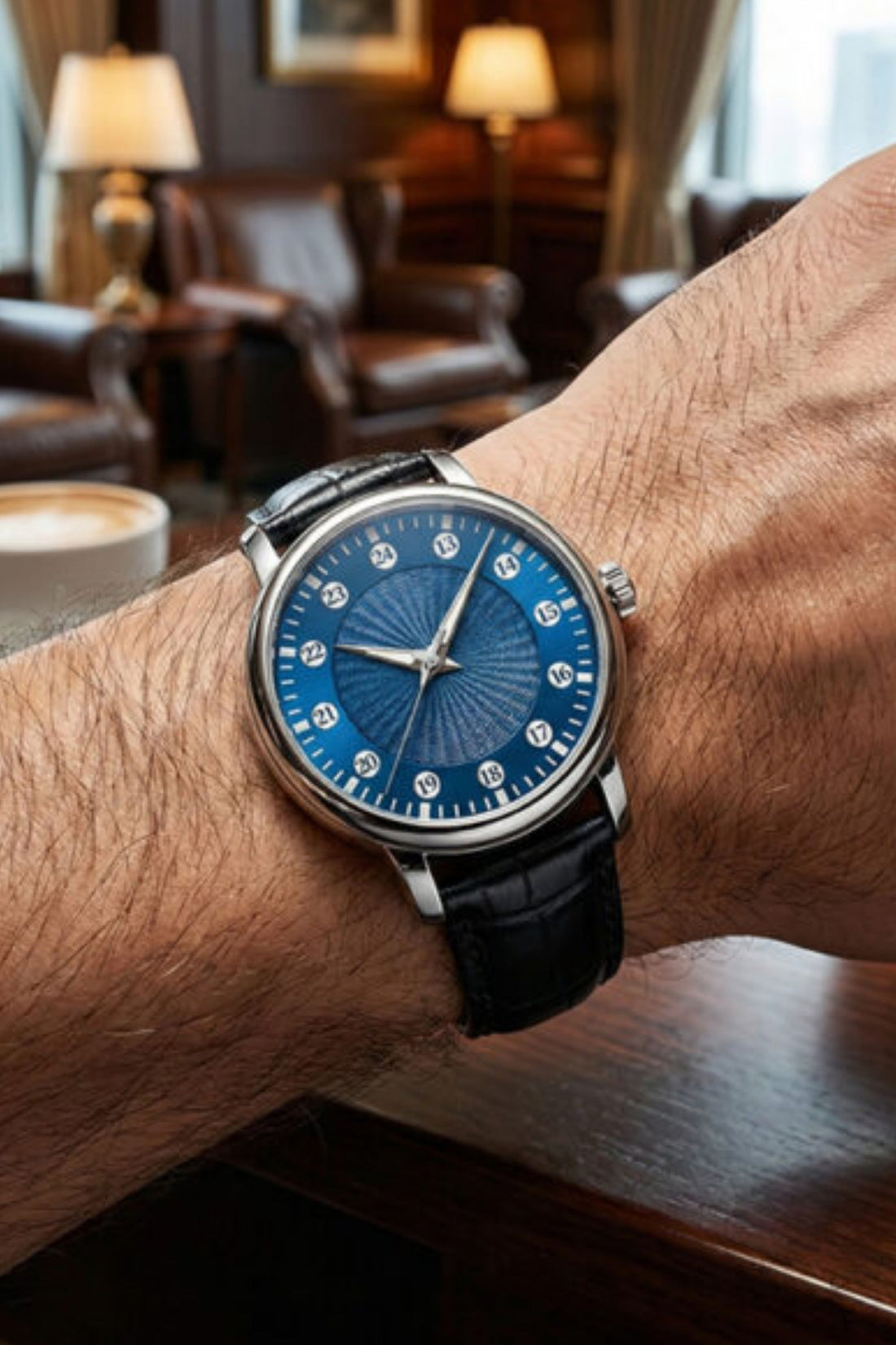 Guilloche Dial Instant Jump Mechanical Watch