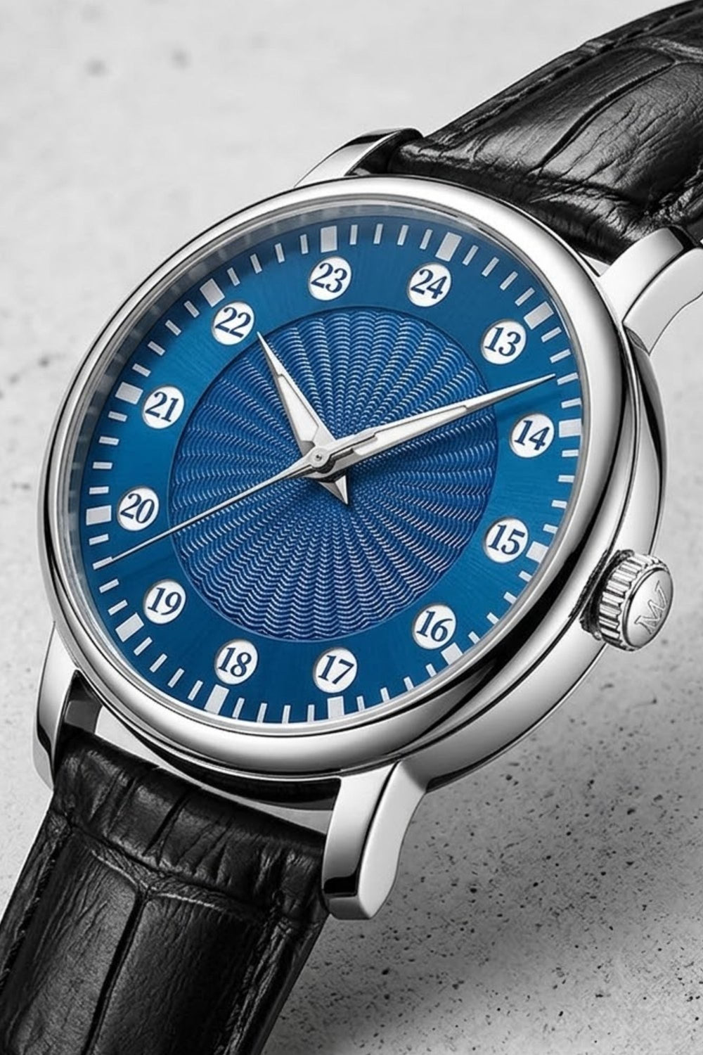 Guilloche Dial Instant Jump Mechanical Watch