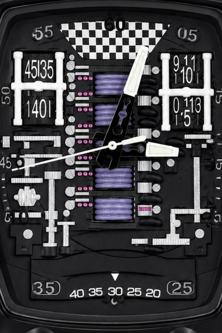 Hypercar Engine Inspired Luxury Black Quartz Watch (43522429)