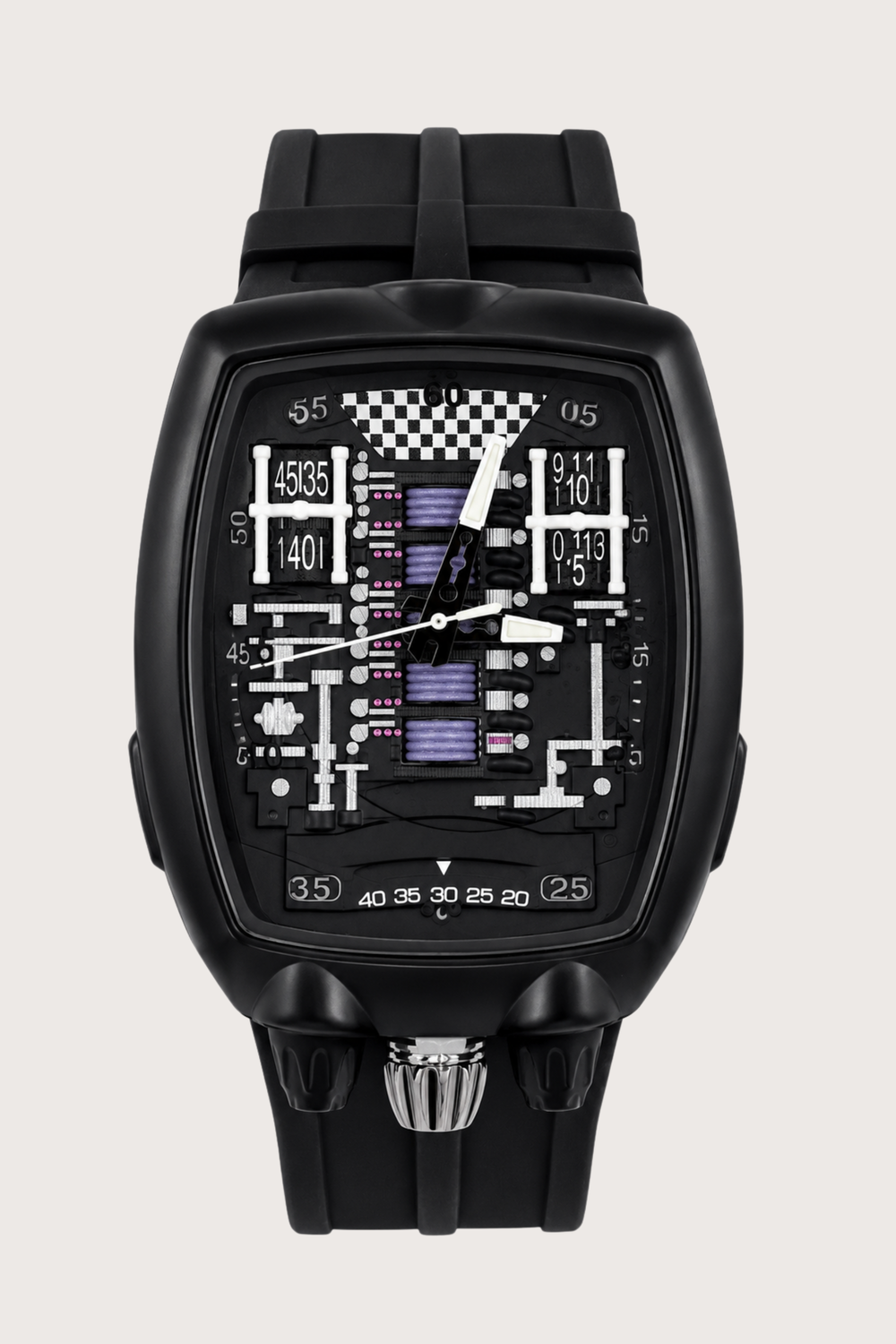 Hypercar Engine Inspired Luxury Black Quartz Watch (43522429)