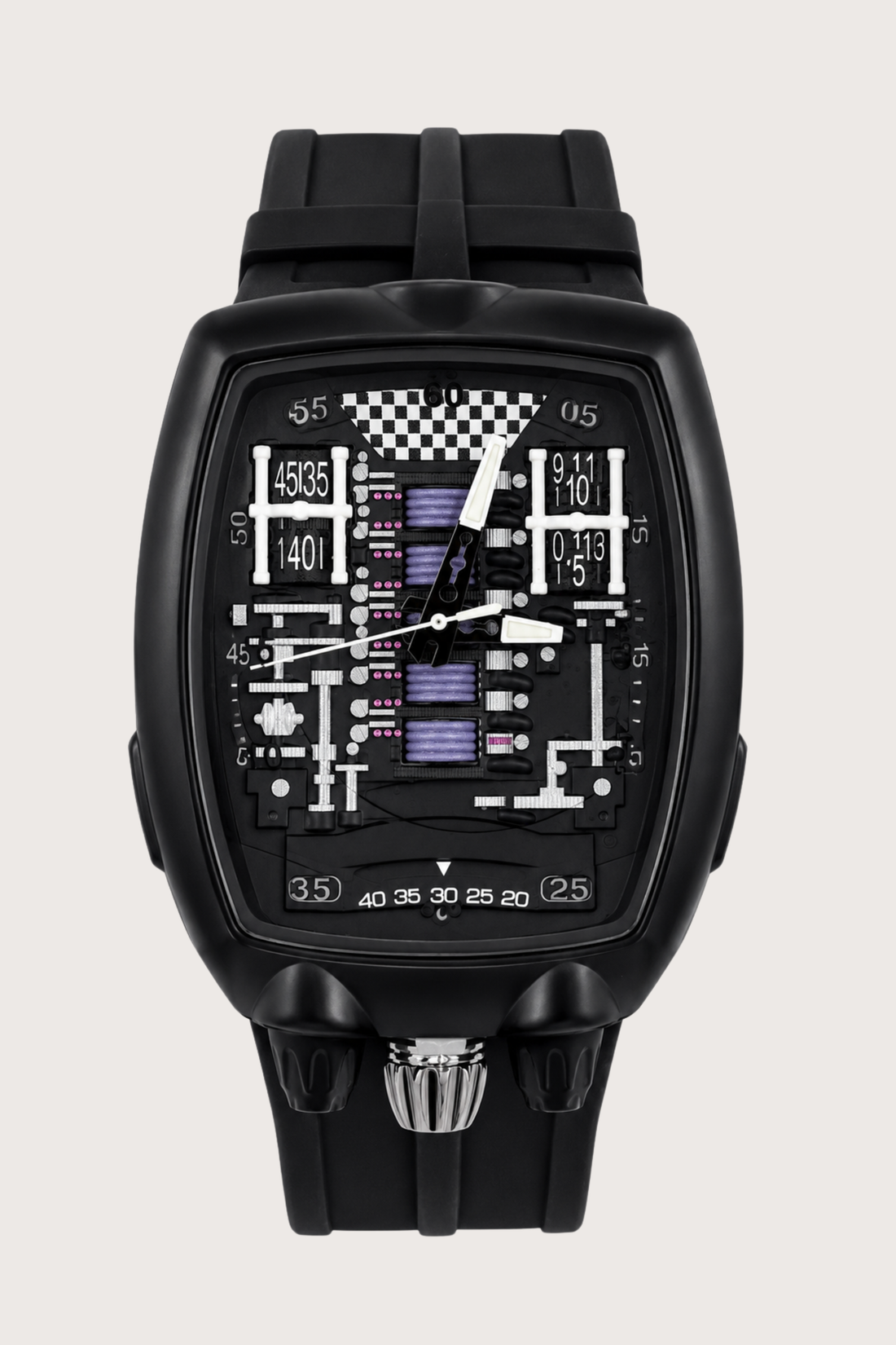 Hypercar Engine Inspired Luxury Black Quartz Watch (43522429)